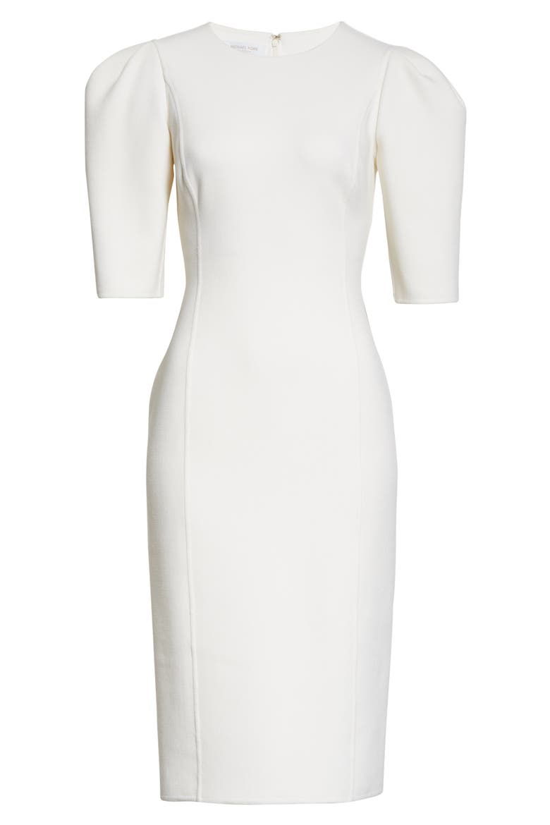Michael Kors Puff Sleeve Sheath Dress, Alternate, color, WHITE