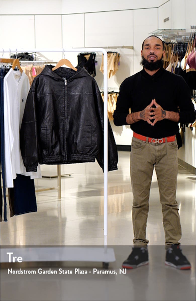Rex Faux Leather Hooded Jacket, sales video thumbnail