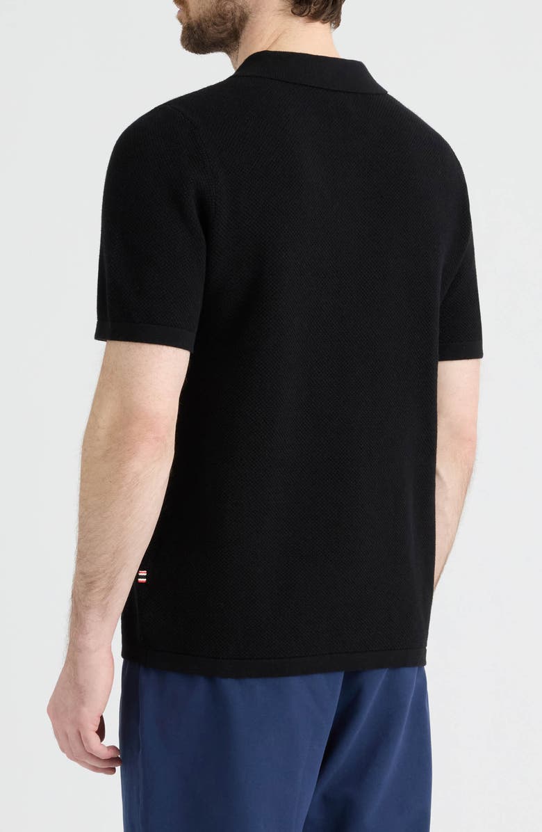 Hunter Saltwell Half Zip Polo Sweater, Alternate, color, Black