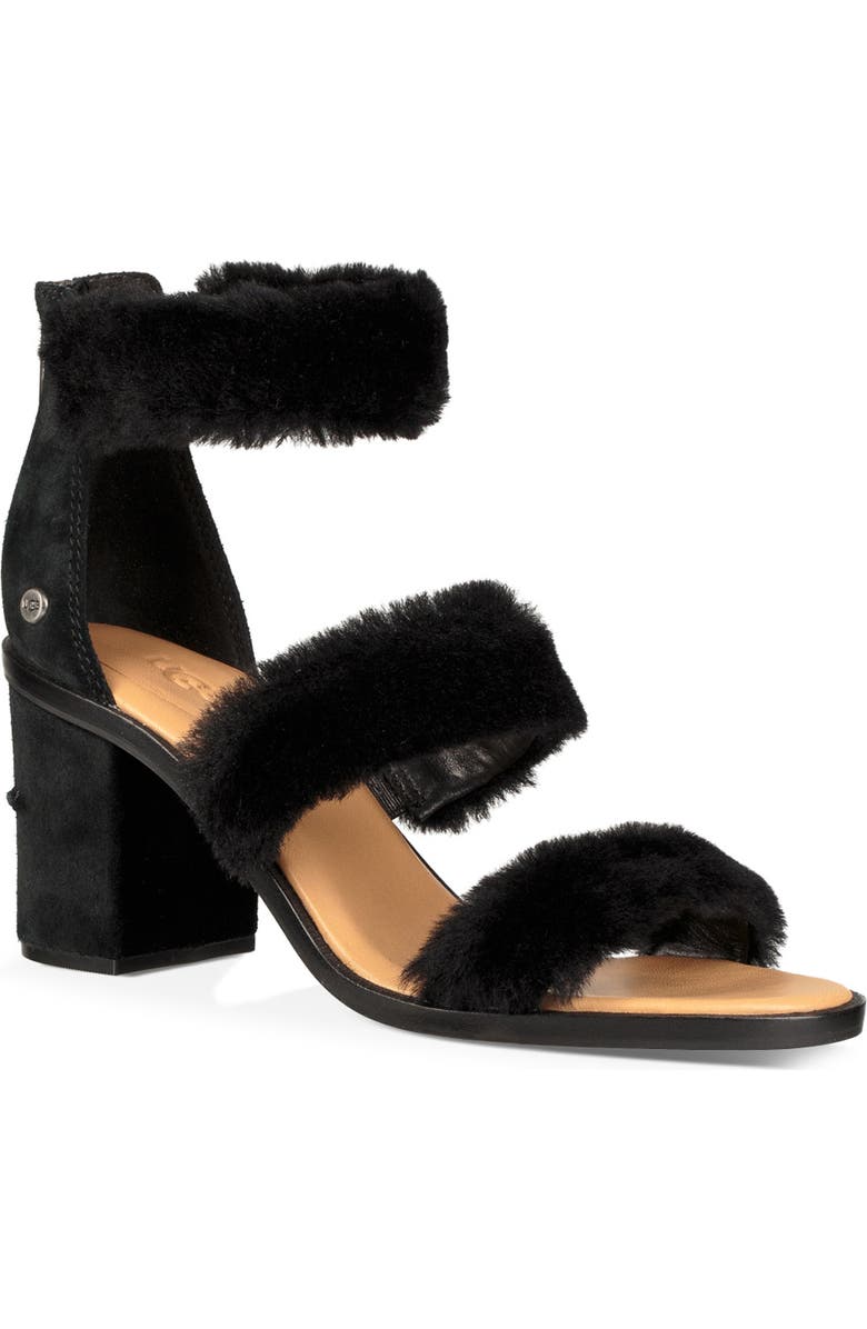 UGG<sup>®</sup> Dey Rey Genuine Shearling Sandal, Main, color,