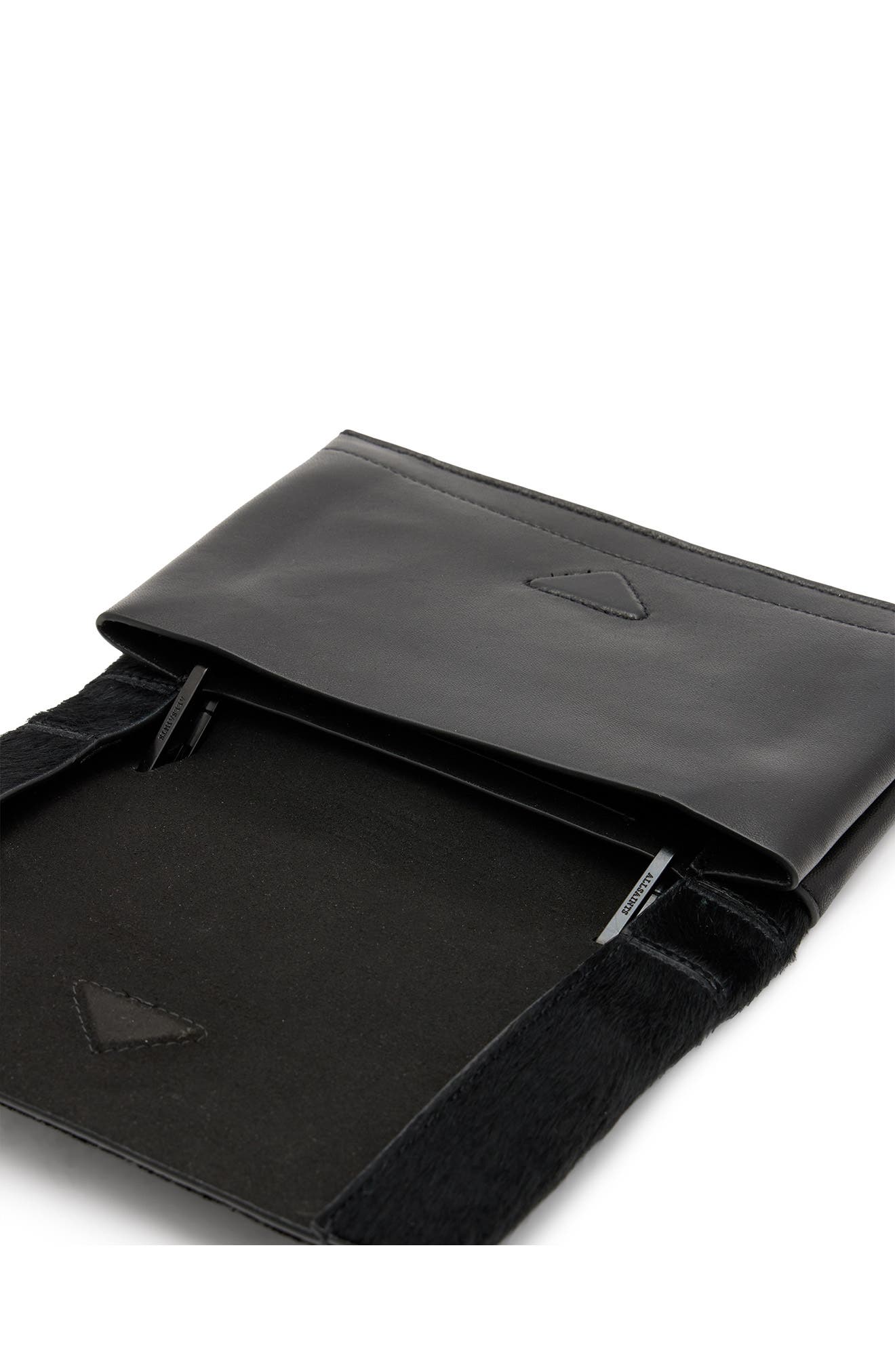 AllSaints Yua Luxe Genuine Calf Hair Clutch, Alternate, color, 