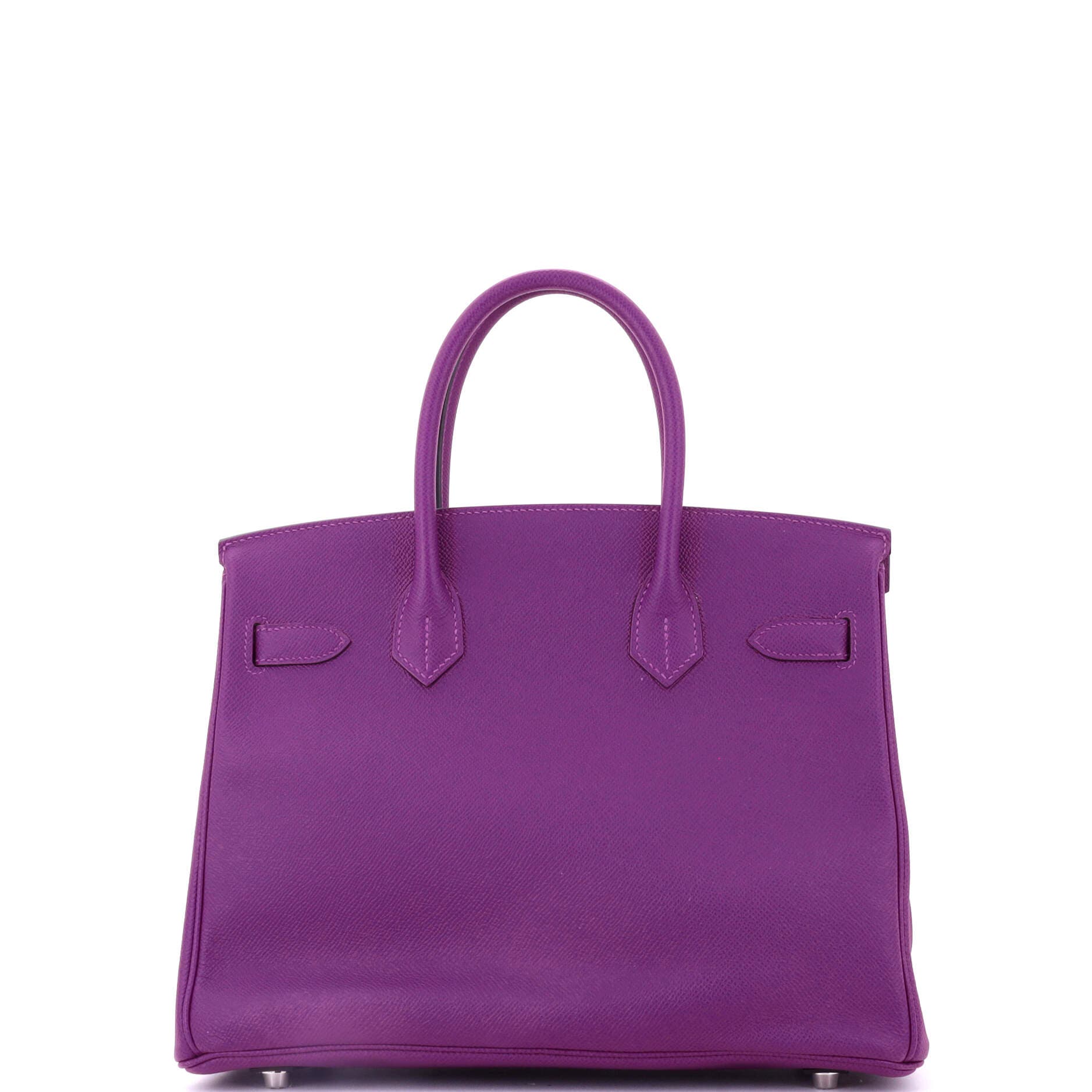 Pre-Owned Hermes Birkin Handbag Purple Epsom with Palladium Hardware 30, Alternate, color, 