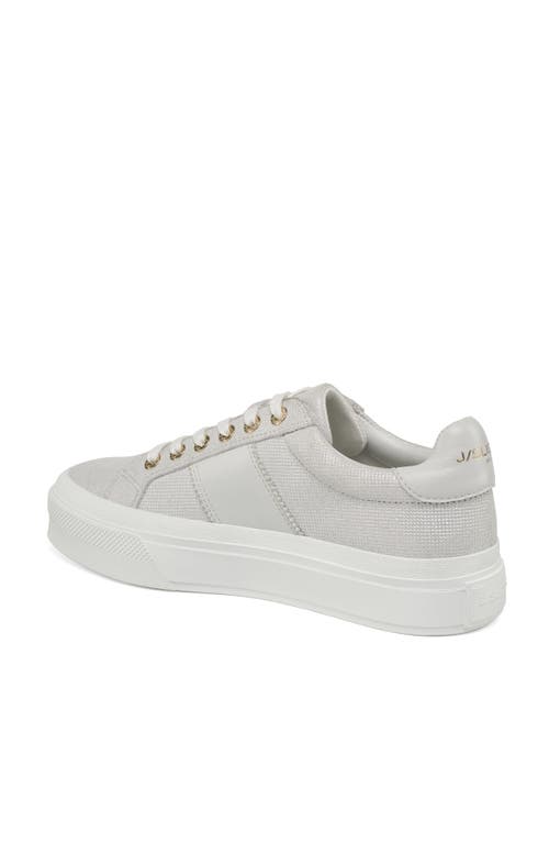 Jslides Footwear Gatsby Platform Sneaker In White Silver