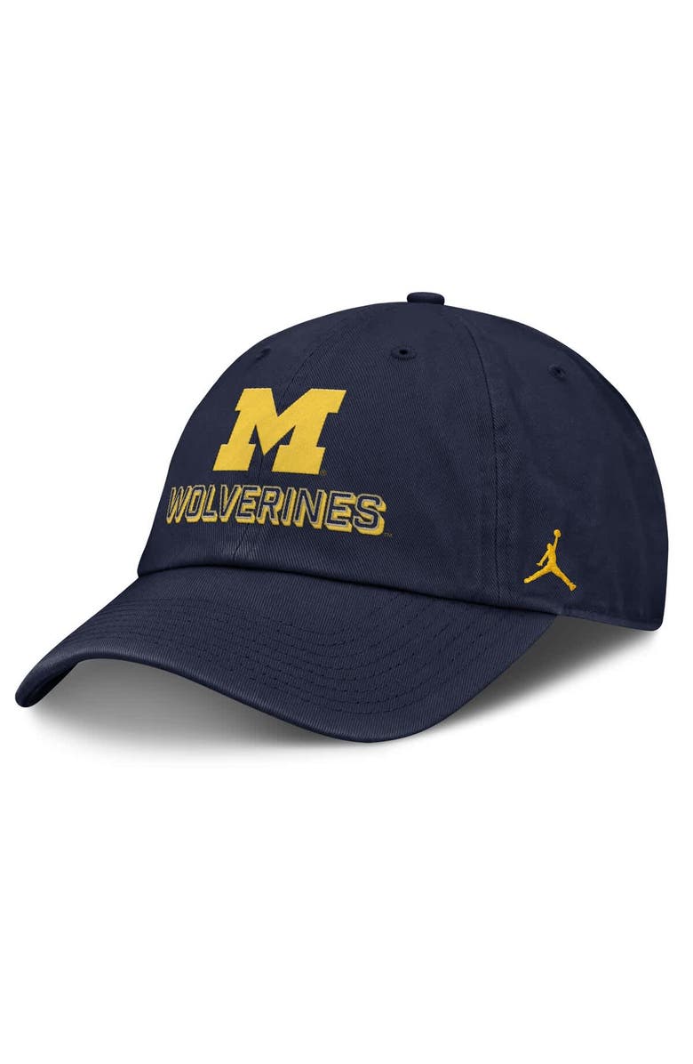 Jordan Brand Men's Jordan Brand Navy Michigan Wolverines 2025 On-Field Club Adjustable Hat, Main, color, Navy