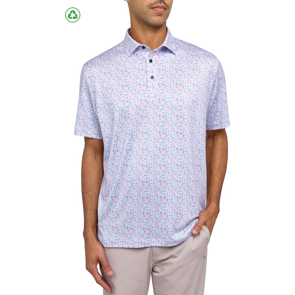 CONSTRUCT Micro Flamingo Print Performance Golf Polo in Pink  product