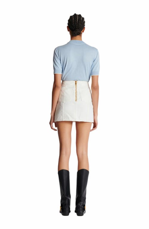 Balmain Short Cotton Canvas Skirt