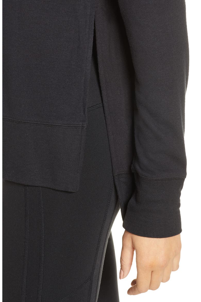'Glimpse' Long Sleeve Top, Alternate, color, BLACK