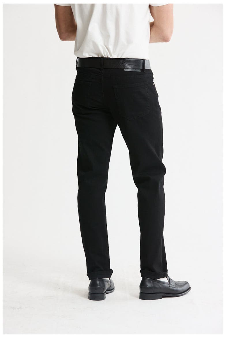 Relaxed Straight Fit 5-Pocket Denim Pants, Alternate, color, Black