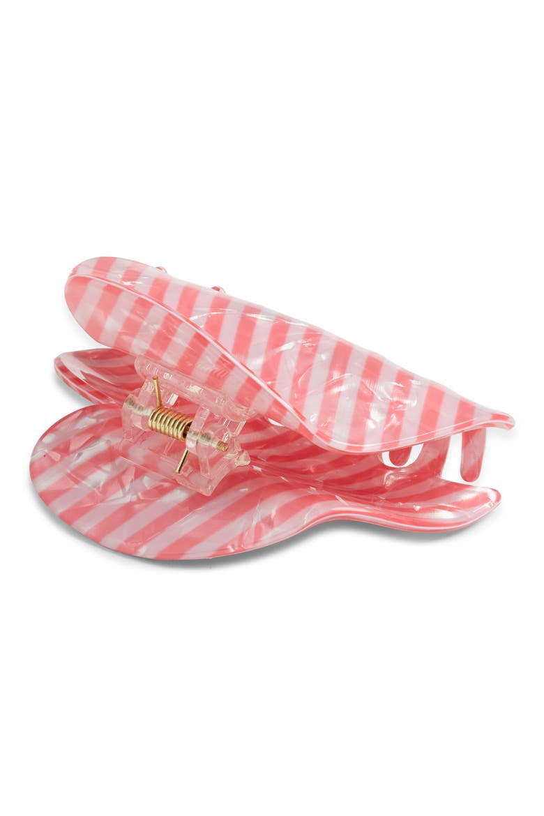 Heart Stripe Claw Clip, Alternate, color, PINK MULTI