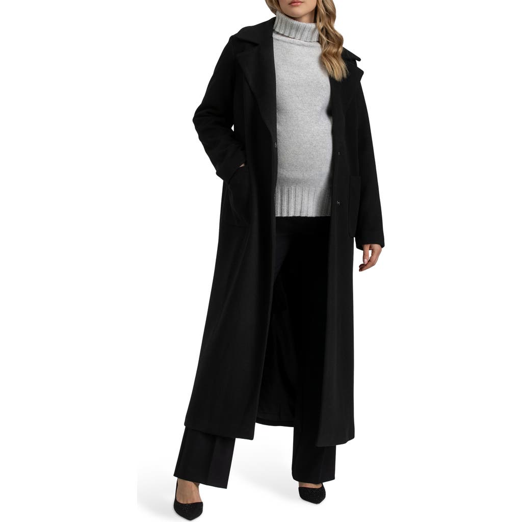 Pietro Brunelli Maxi Robe Style Maternity Coat In Black