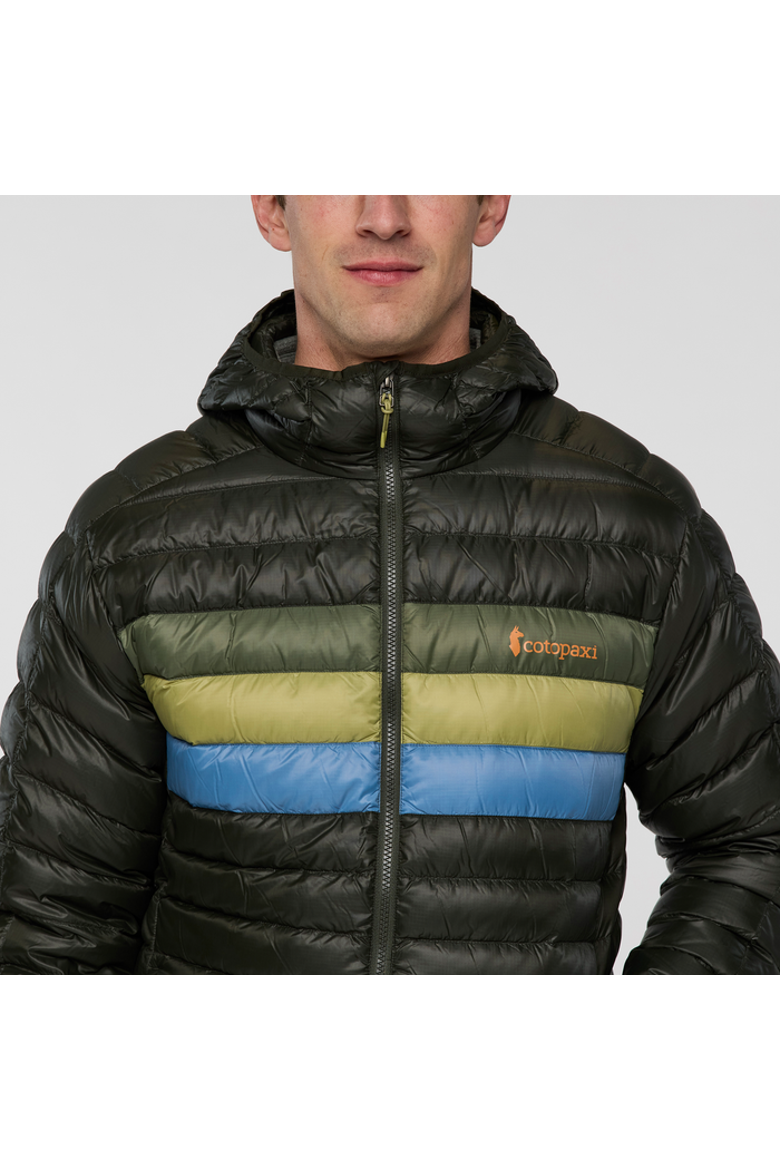 Fuego Down Hooded Jacket - Men's, Alternate, color, Woods Stripes