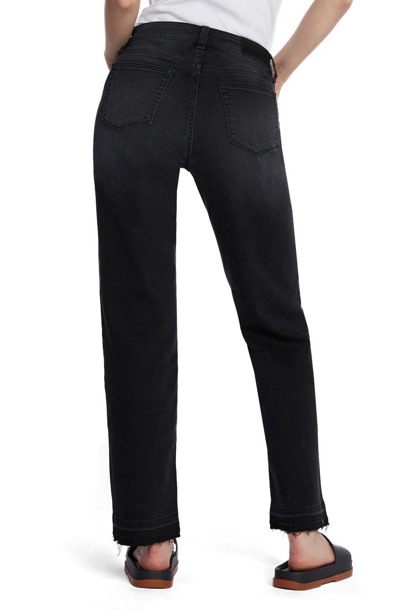 HINT OF BLU Rosa Release Hem Boyfriend Jeans, Alternate, color, Brush Black