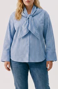 VERO MODA Scarf Neck Striped Shirt