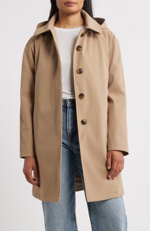 London Fog Heritage Bonded Trench Raincoat With Removable Hood In Brown