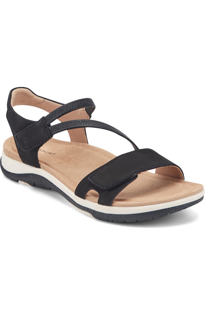 Rockport Shevon Sandal, Main, color, Black Nubuck Multi