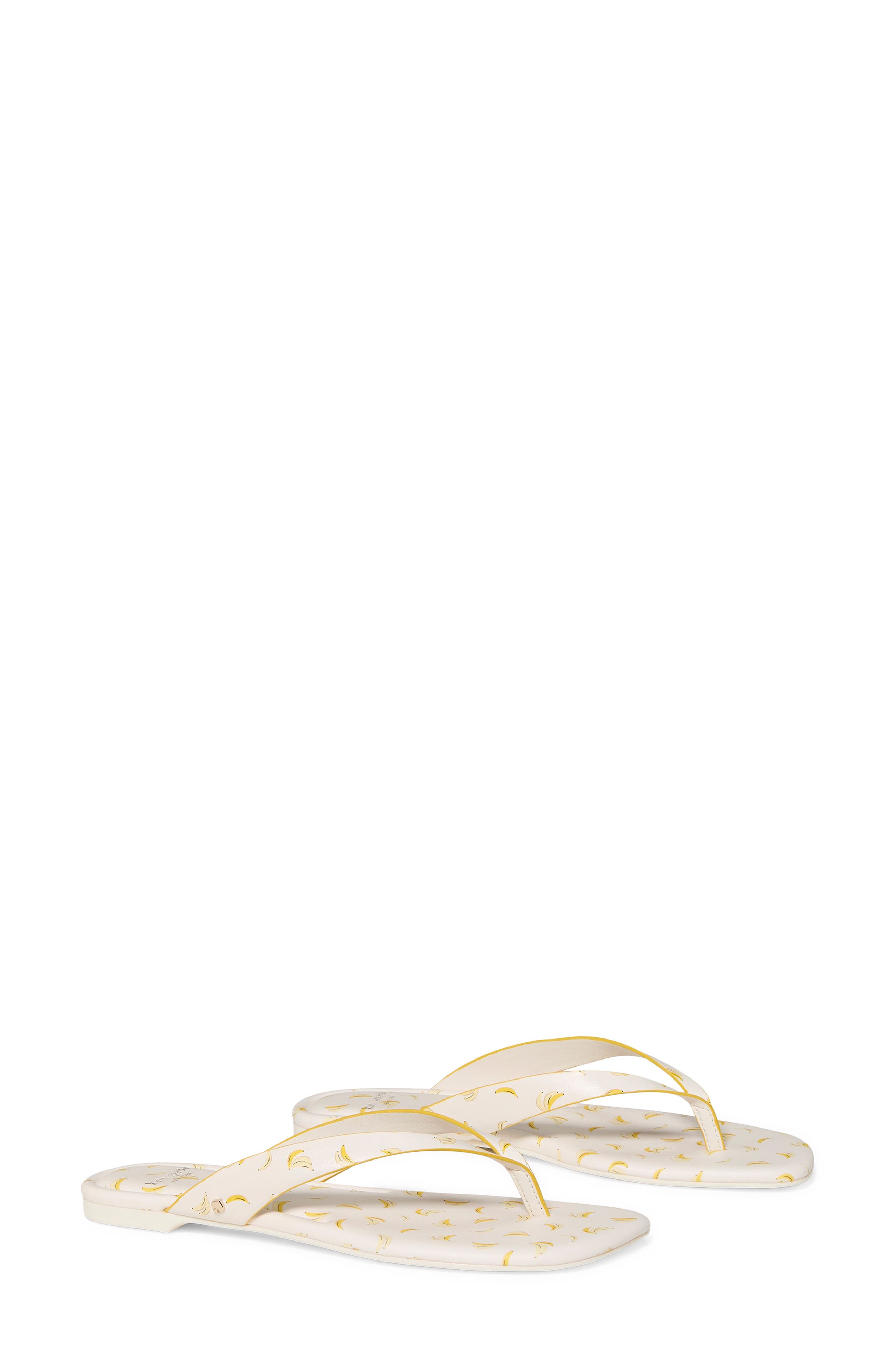 Kate Spade New York banana print flip flop, Alternate, color, 