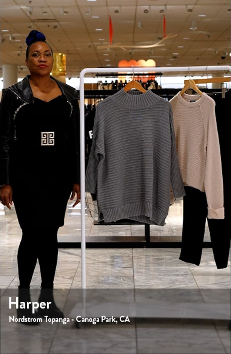 Lena Mozart Rib Cotton Mock Neck Tunic Sweater, sales video thumbnail