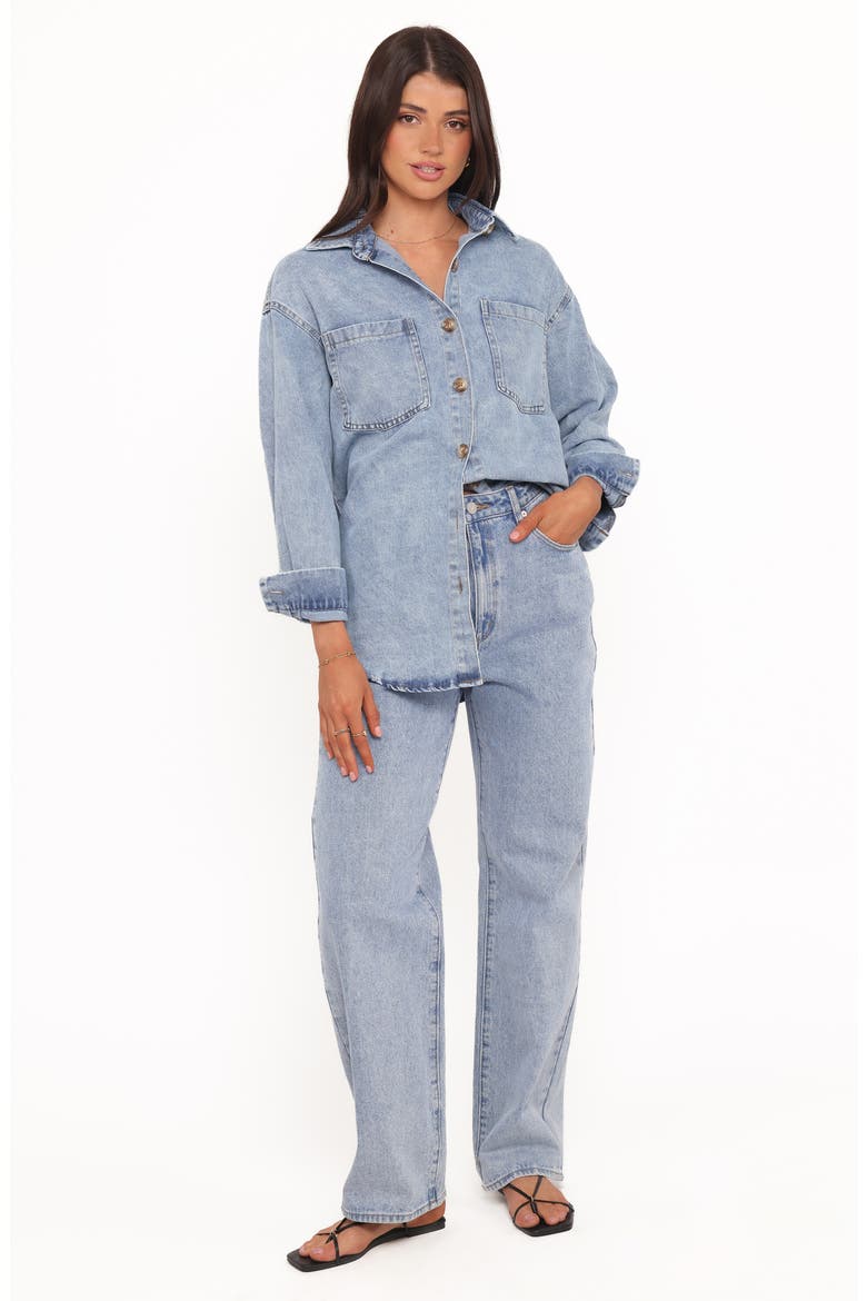 Anicia Oversize Denim Button-Up Shirt, Alternate, color, LIGHT