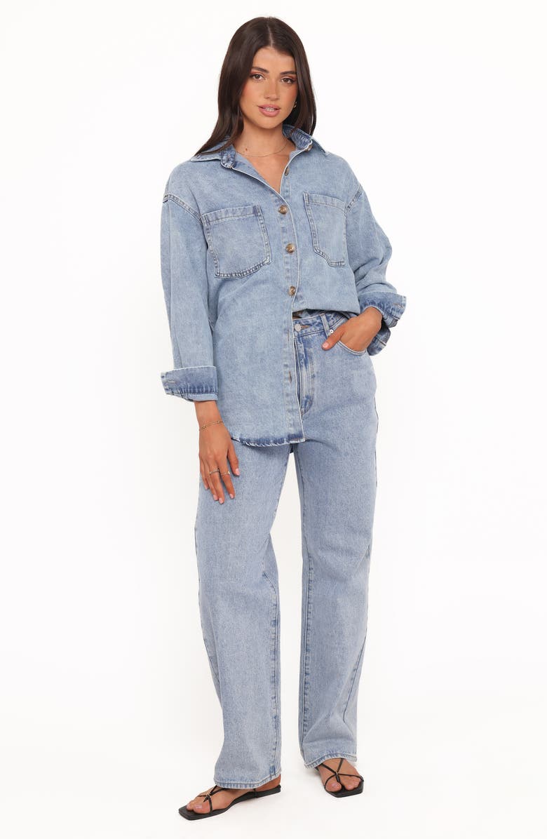 Petal & Pup Anicia Oversize Denim Button-Up Shirt, Alternate, color, Light