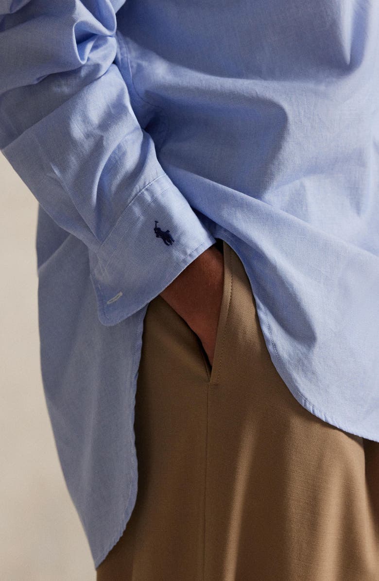 Polo Ralph Lauren Cotton Poplin Button-Down Shirt, Alternate, color, Classic Medium Blue