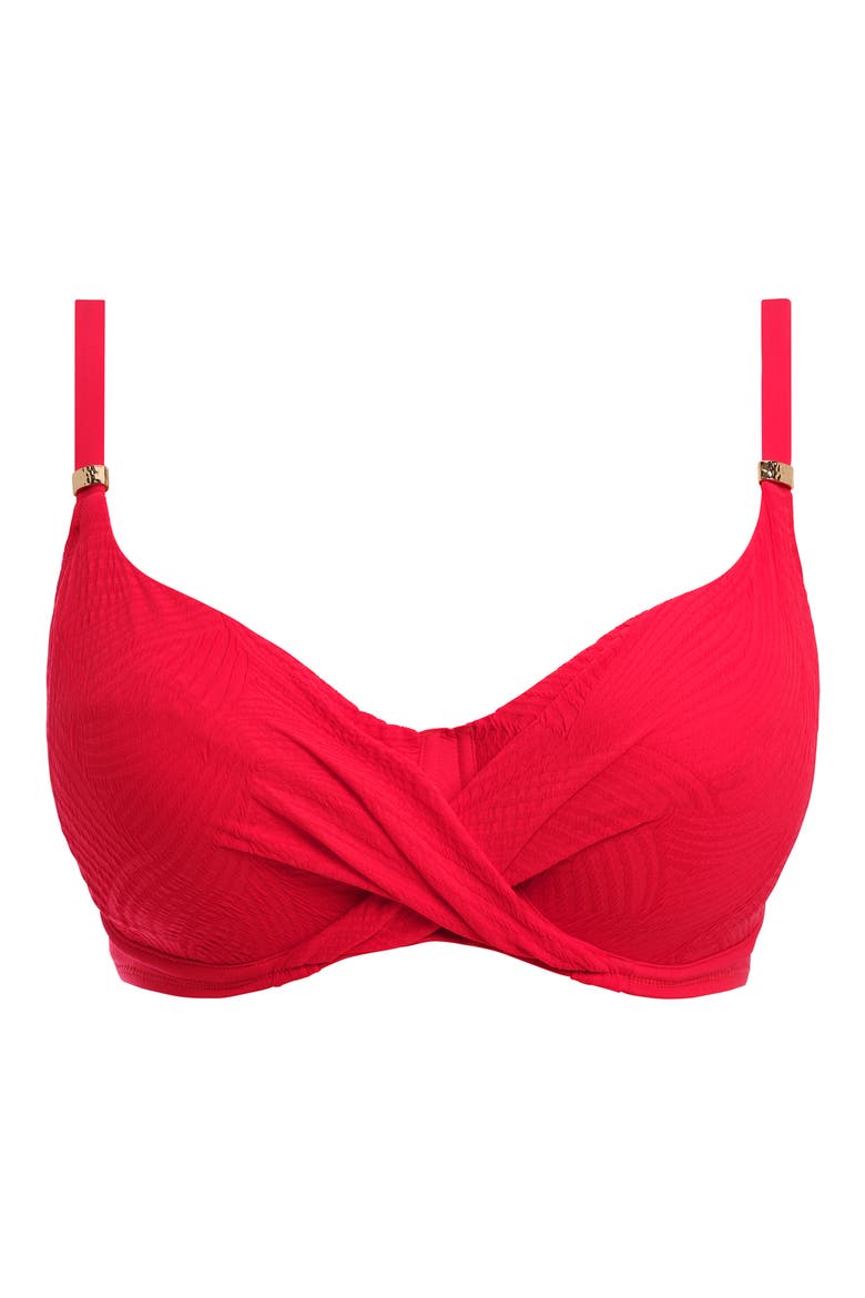 Ottawa Underwire Wrap Front Bikini Top, Alternate, color, RADIANT RED