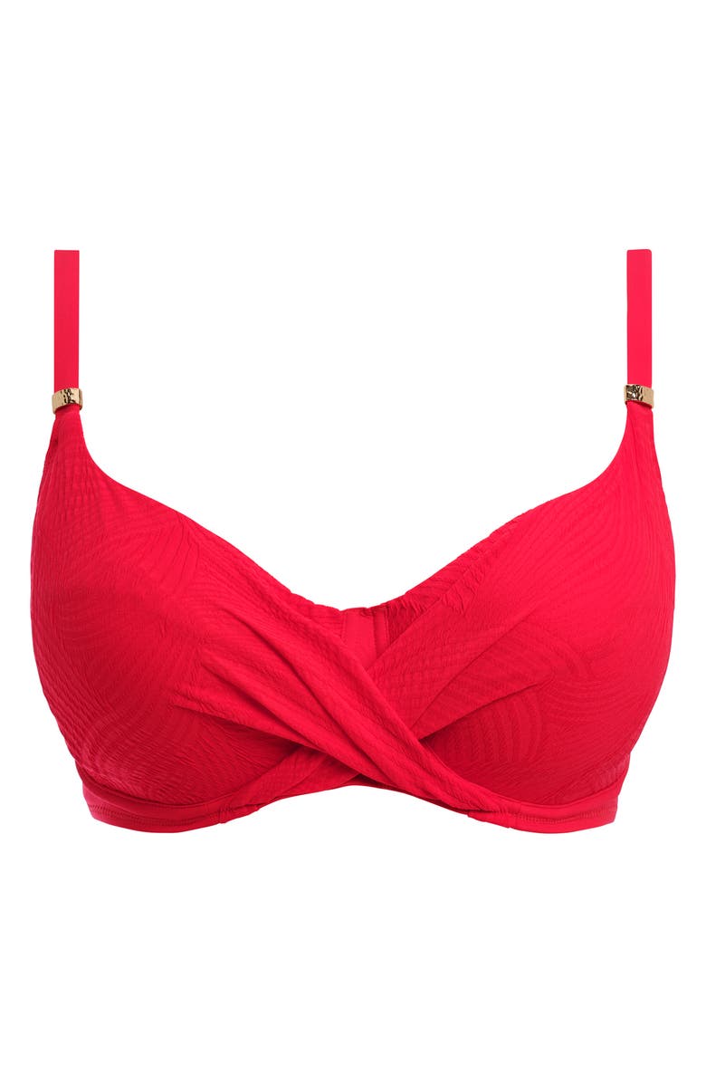 Fantasie Ottawa Underwire Wrap Front Bikini Top, Alternate, color, Radiant Red