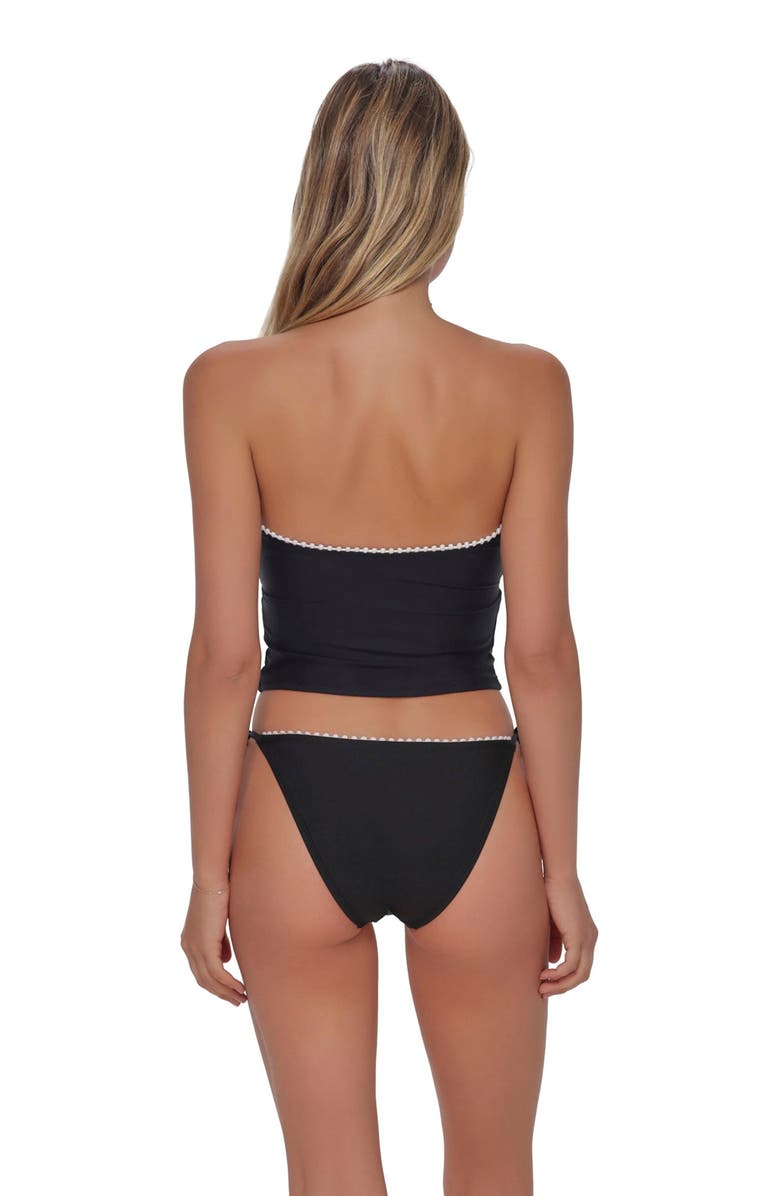 Swim Systems Pom Pom Dolly Crop Top Bikini Swimsuit, Alternate, color, Black