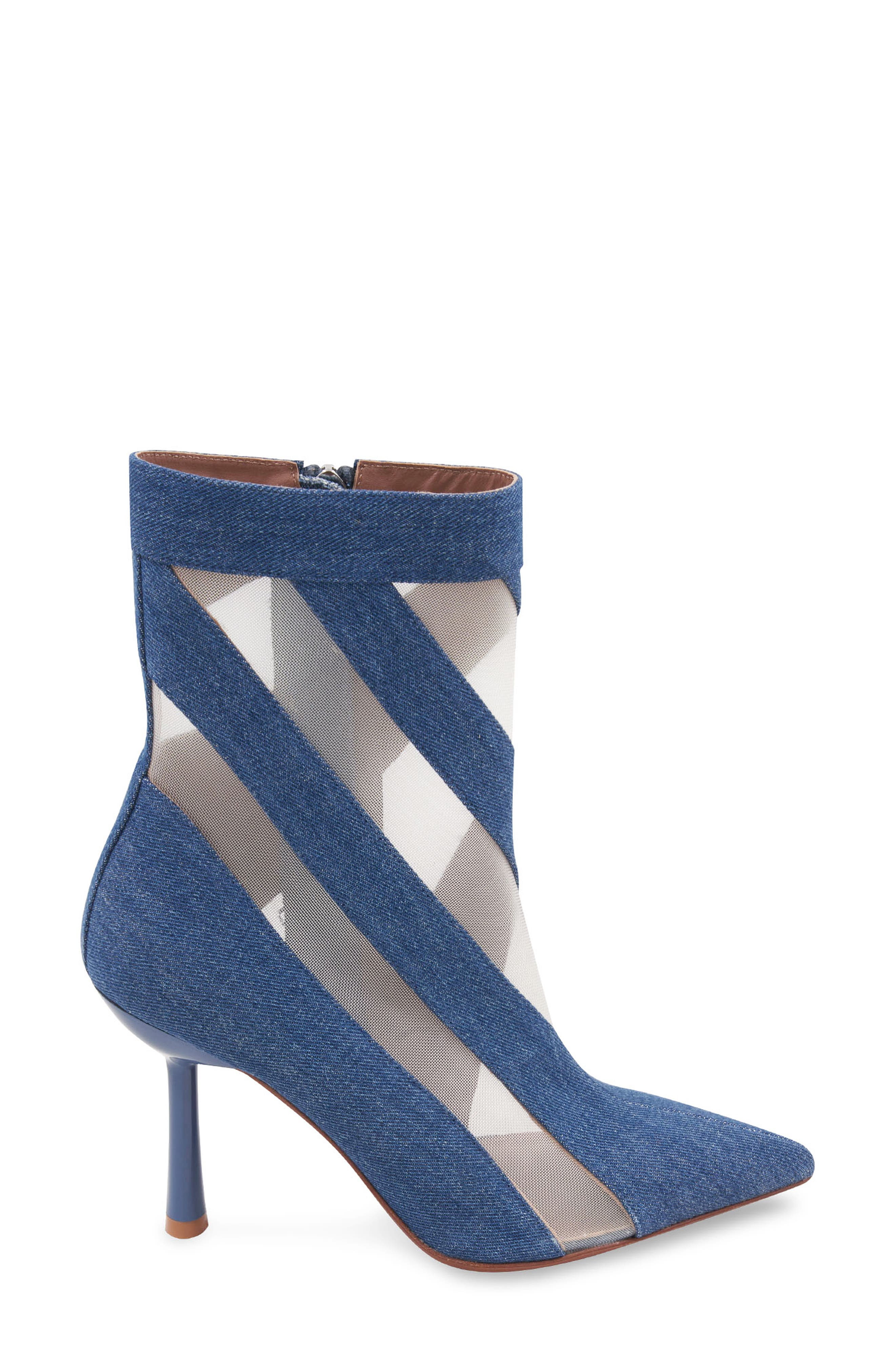 BCBGMAXAZRIA Reldo Mesh Bootie, Alternate, color, Medium Denim