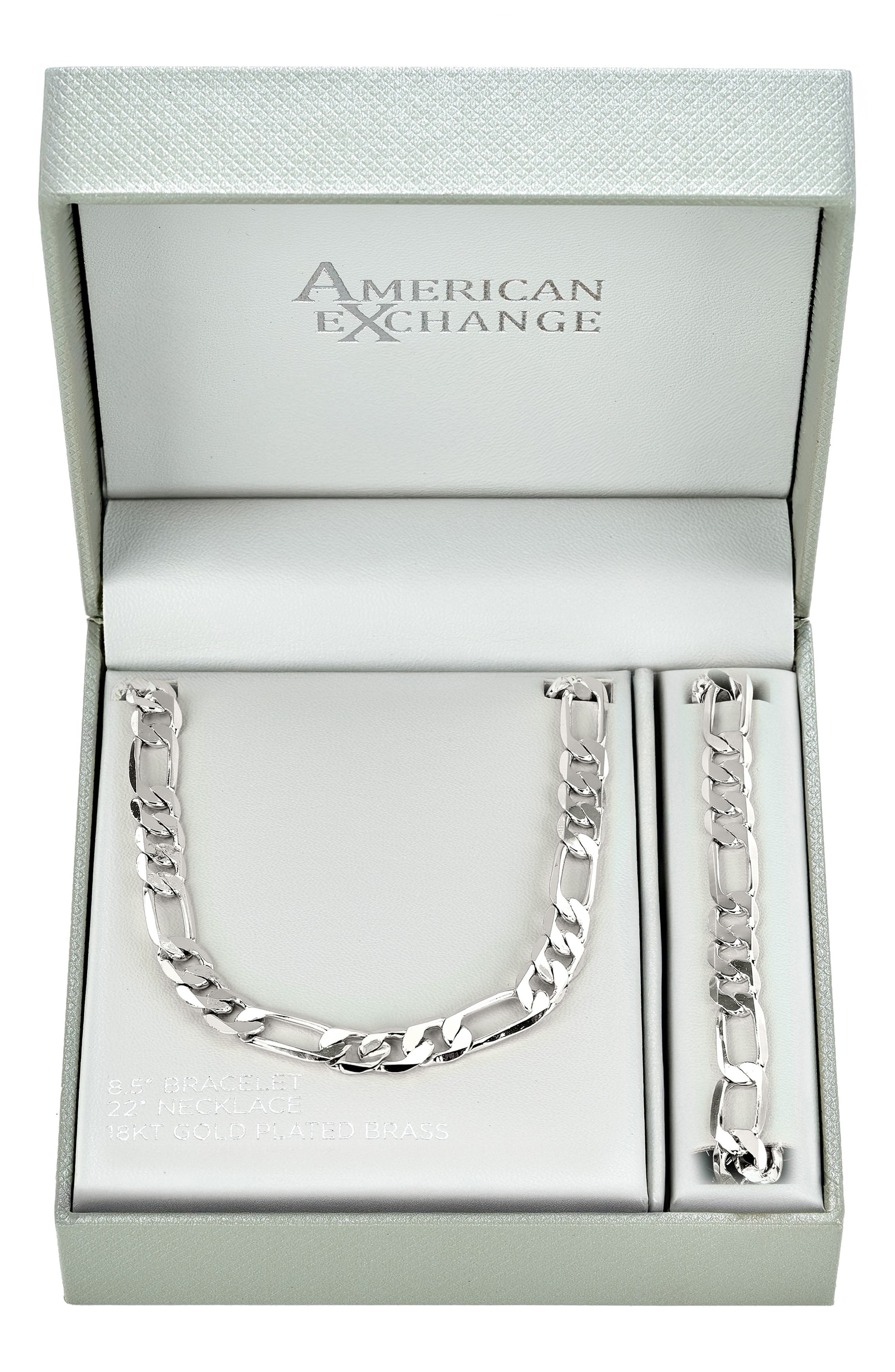 Men's Figaro Necklace & Bracelet Set