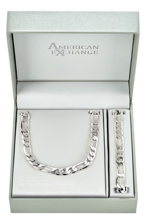 Men's Figaro Necklace & Bracelet Set