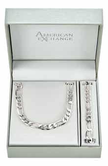 Men's Figaro Necklace & Bracelet Set