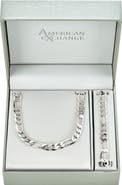AMERICAN EXCHANGE Men's Figaro Necklace & Bracelet Set