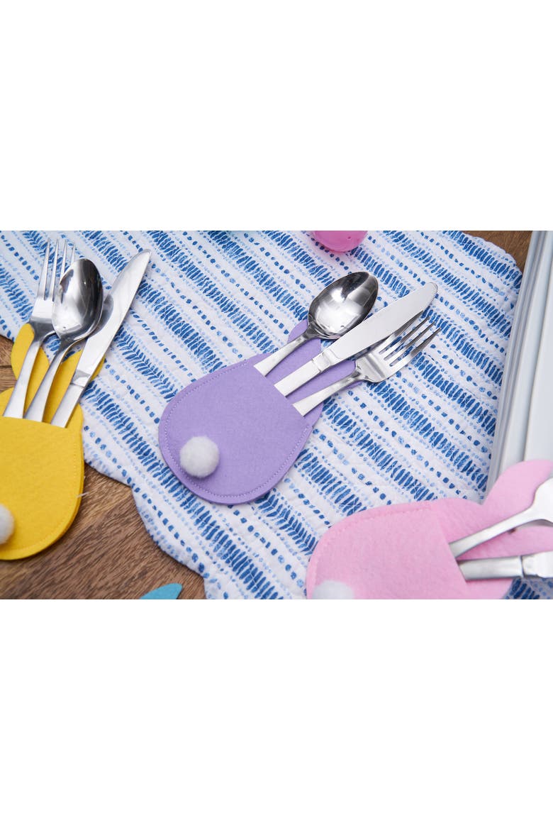Easter Bunny Felt Utensil Sleeves, Alternate, color, Yellow