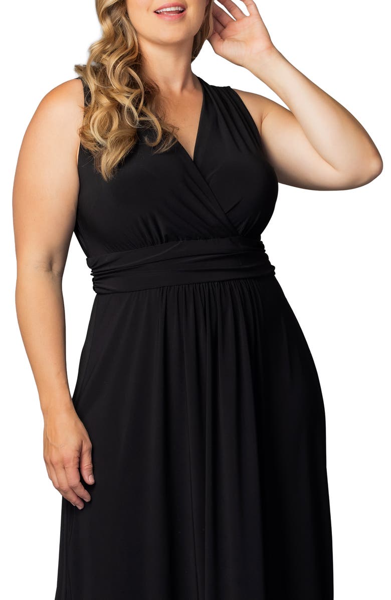 Kiyonna Daniela Sleeveless Maxi Dress, Alternate, color, Black Noir