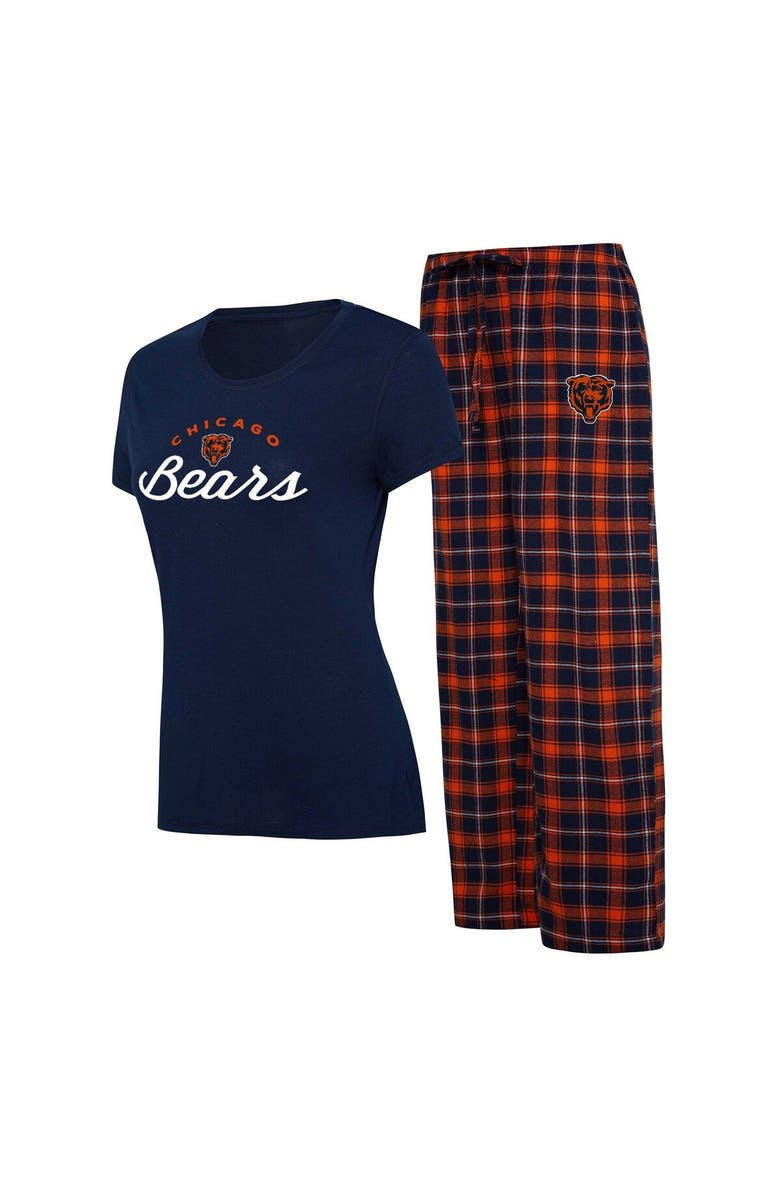 CONCEPTS SPORT Women's Concepts Sport Navy/Orange Chicago Bears Arctic T-Shirt & Flannel Pants Sleep Set, Main, color, 