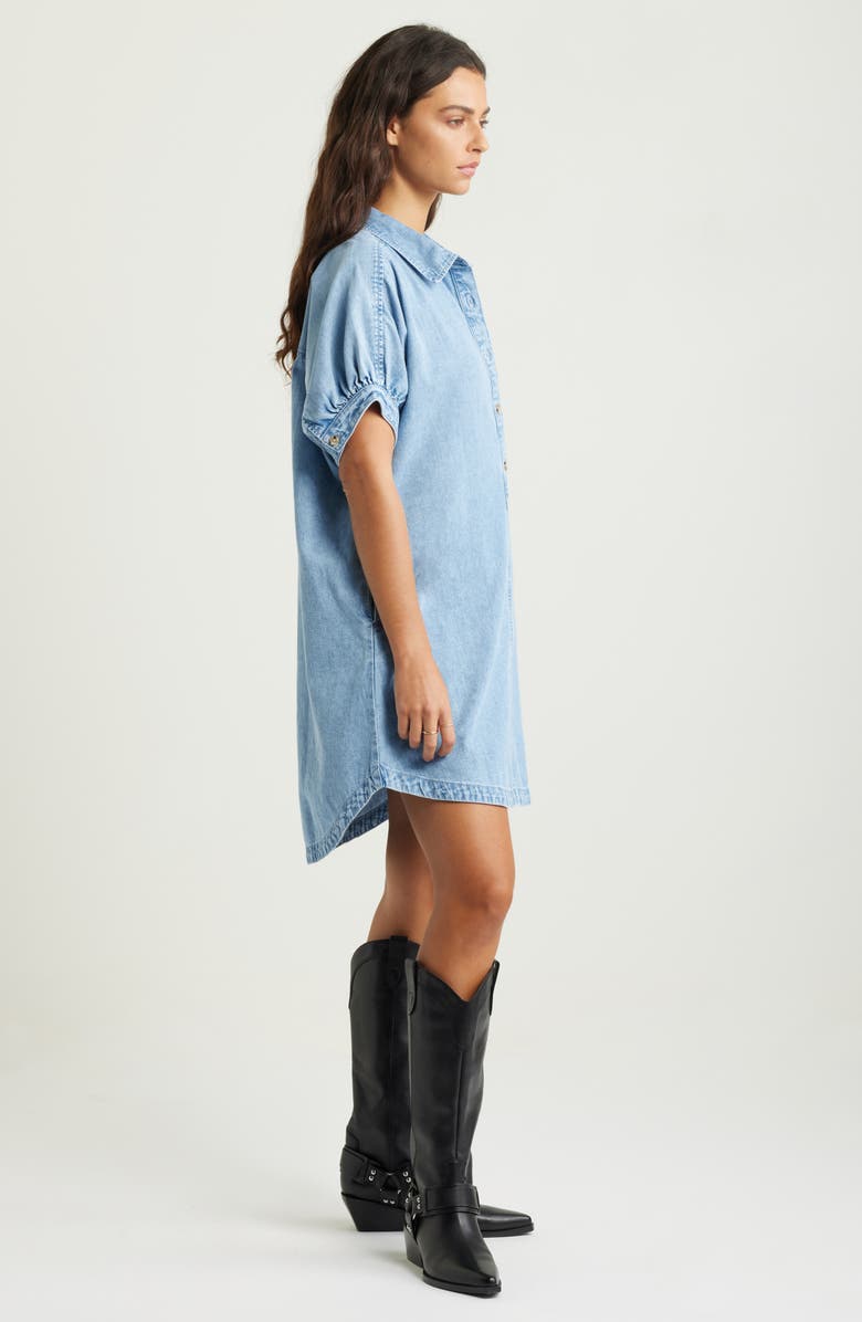 Treasure & Bond Chambray Polo High-Low Shift Dress, Alternate, color, 