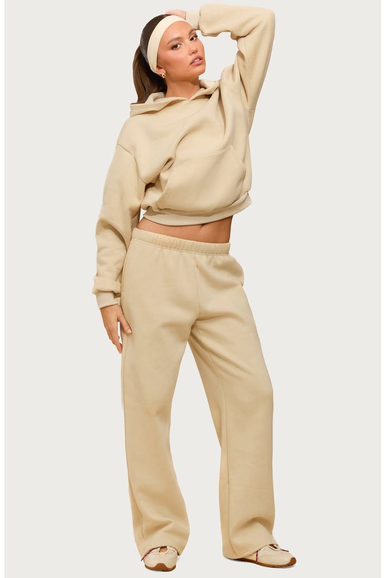 Kyrie Cotton Blend Hoodie, Alternate, color, BEIGE