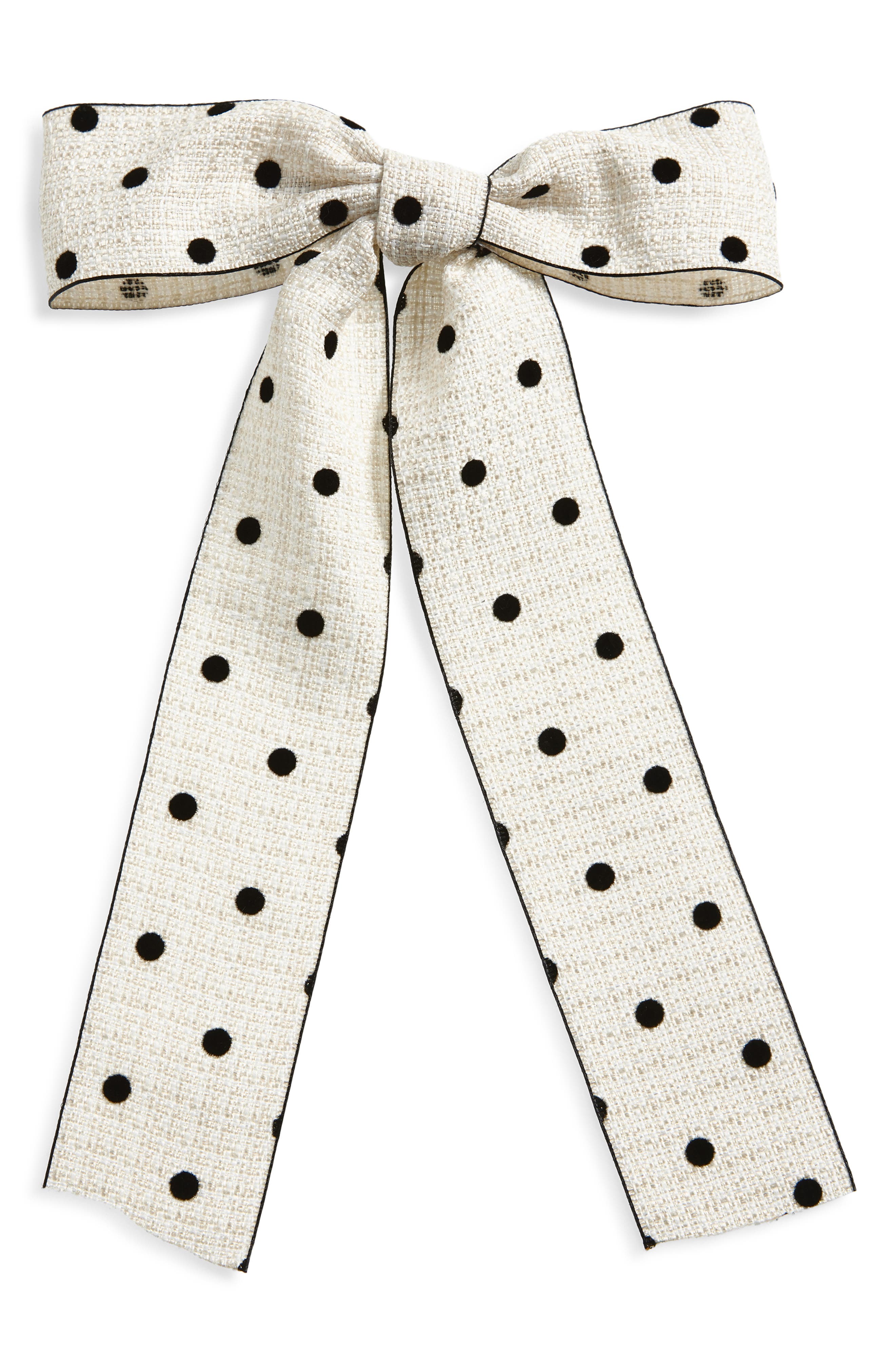Tasha Dot Bow Barrette In White