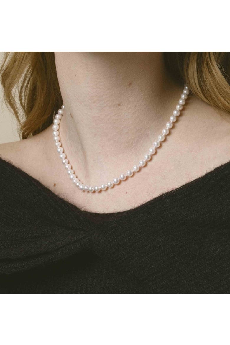 5.5-6.0mm Japanese Akoya White Pearl Necklace - AAA Quality, Main, color, Sterling Silver Clasp