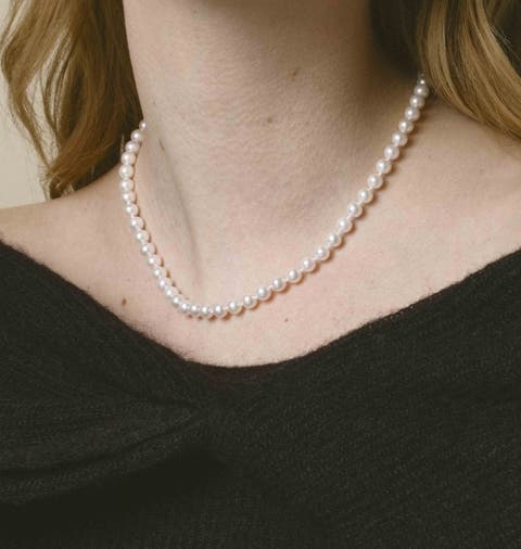 5.5-6.0mm Japanese Akoya White Pearl Necklace - AAA Quality