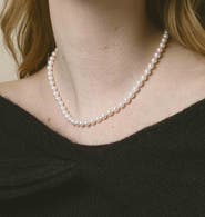The Pearl Source 5.5-6.0mm Japanese Akoya White Pearl Necklace - AAA Quality