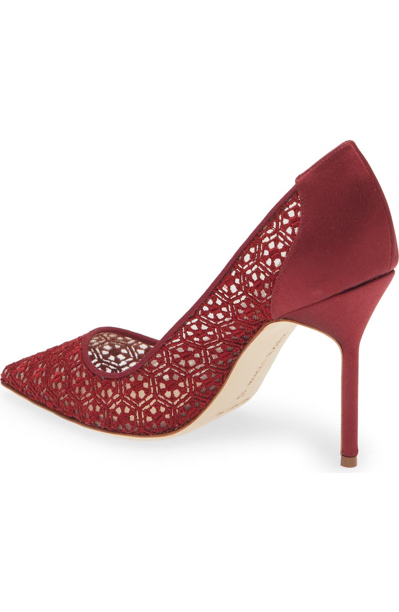 Manolo Blahnik BB Pointed Toe Lace Pump, Alternate, color,