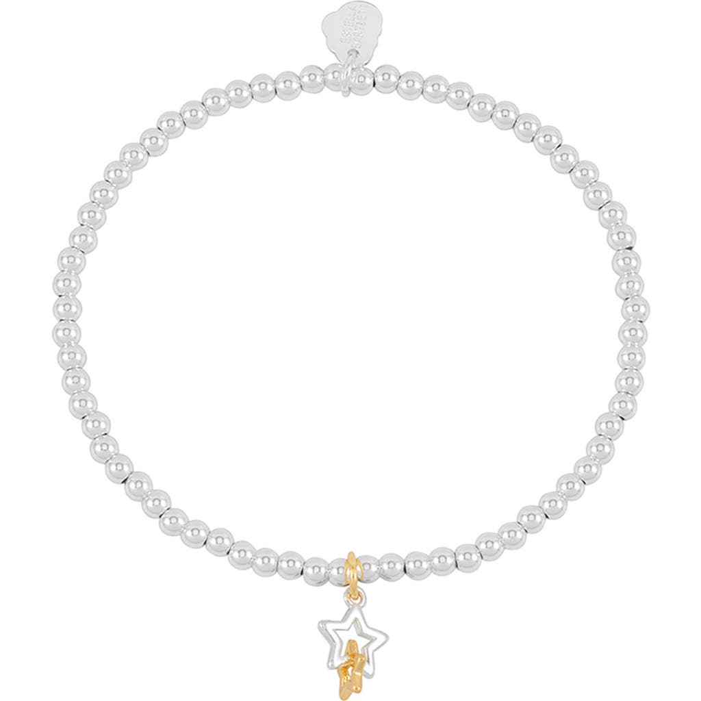 Estella Bartlett Sienna Double Star Beaded Stretch Bracelet In Metallic