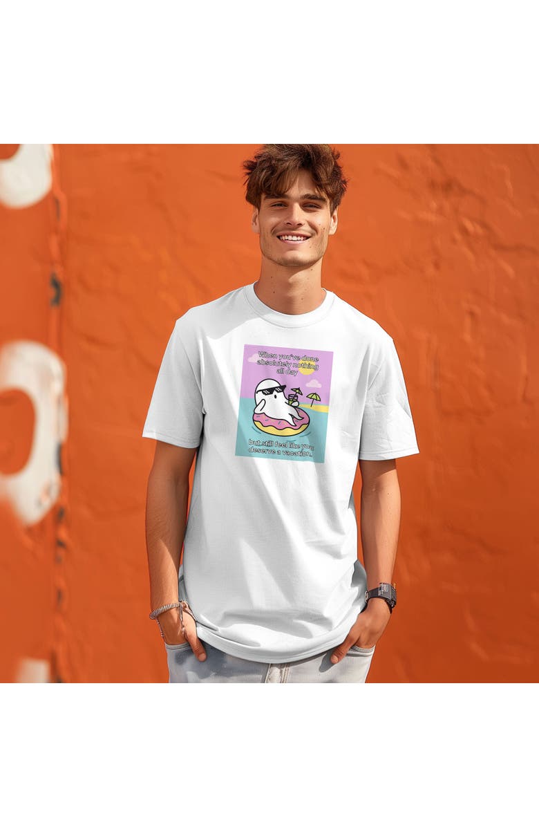 Dalix Ghost Mens Vacation Tee, Alternate, color, White