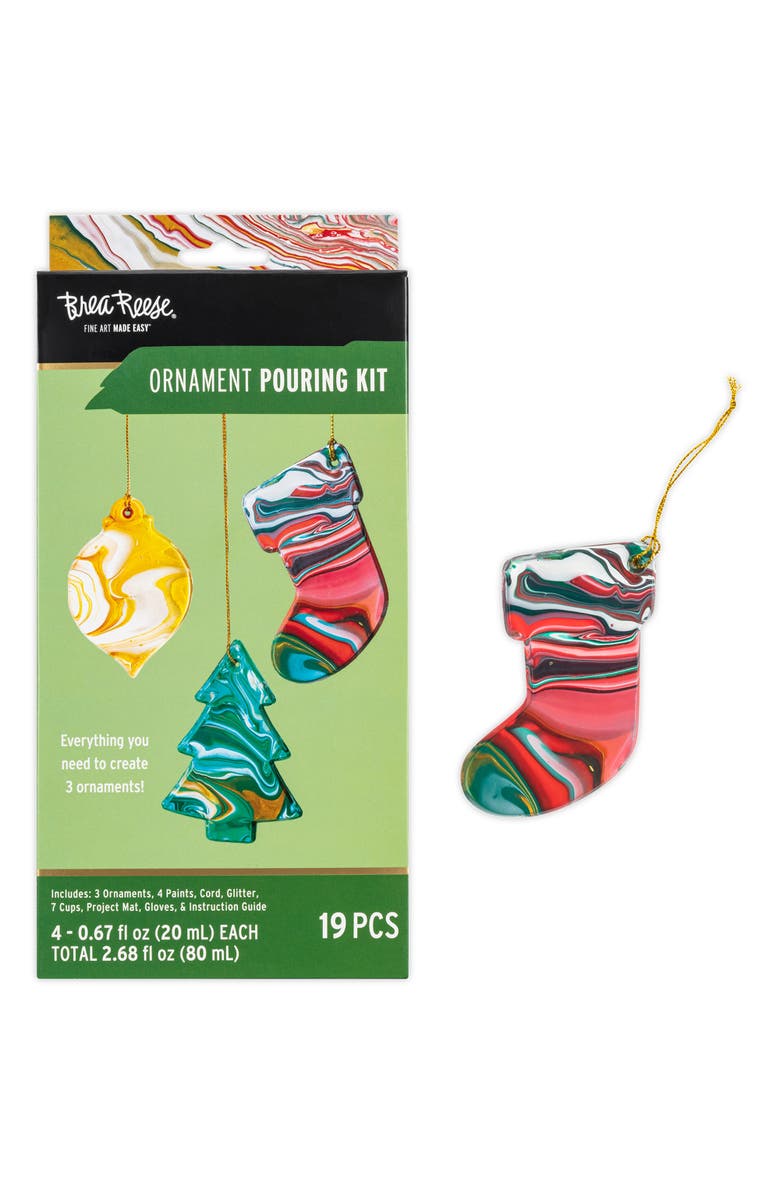 Brea Reese Acrylic Paint Pouring Kit Ornaments, Alternate, color, 