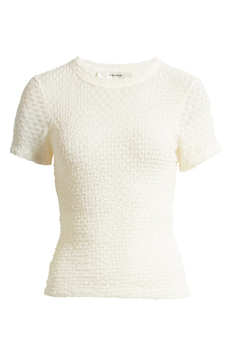 FRAME Textured Semisheer Mesh T-Shirt, Alternate, color, Off White