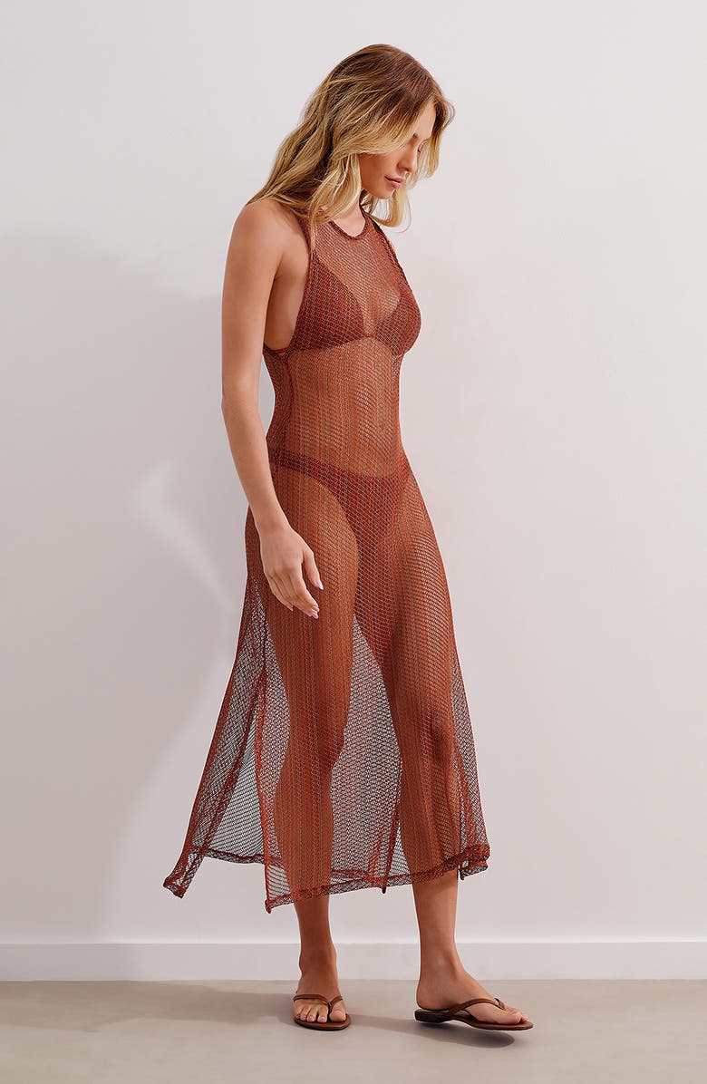 ViX Paula Hermanny Sheer Cover-Up Maxi Dress, Alternate, color, 