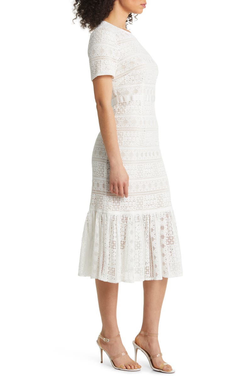 Rachel Parcell Stripe Lace Midi Dress, Alternate, color,
