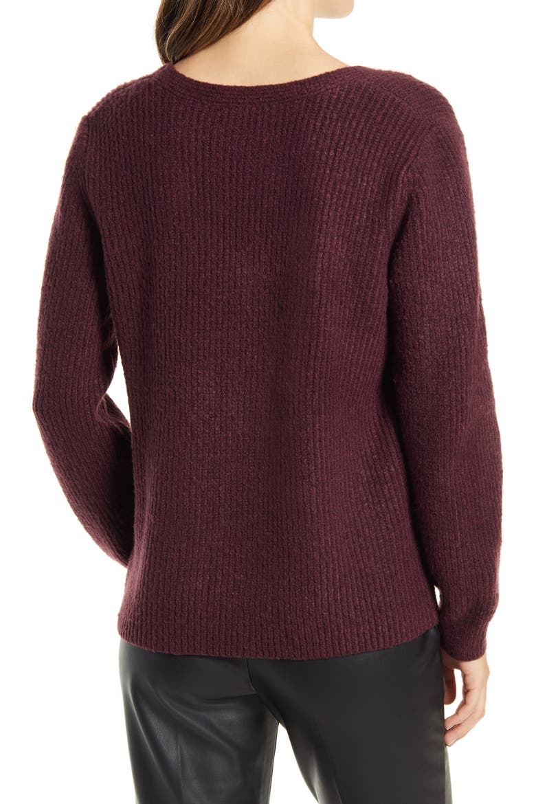 Balloon Sleeve Sweater, Alternate, color, BURGUNDY STEM