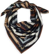 COACH Multi Belt Print Silk Square Scarf